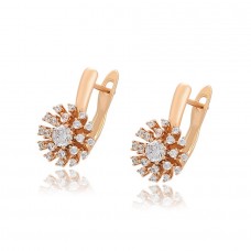 Eleganti, apzeltīti un mirdzoši auskari ar  baltiem cirkoniem